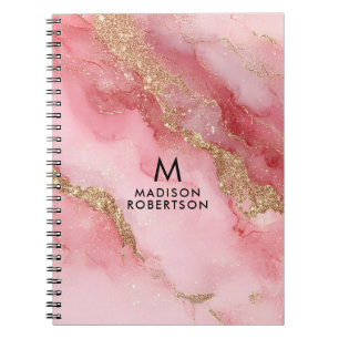 Een luxueuze roze marmeren achtergrond notitieboek