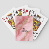Een luxueuze roze marmeren achtergrond pokerkaarten (Achterkant)
