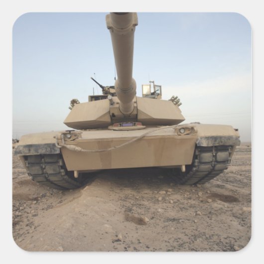 Een M-1A1 hoofdslagtank Vierkante Sticker (Voorkant)