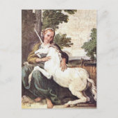 Een Maagd met een Unicorn van Domenico Zampieri Briefkaart (Voorkant)