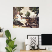 Een Maagd met een Unicorn van Domenico Zampieri Pr Poster (Thuiskantoor)