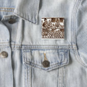 Een maaltijd bij Inn Vierkante Button 5,1 Cm (In situ)