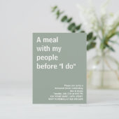 Een maaltijd met mijn mensen voor de repetitiedine briefkaart (Staand voorkant)