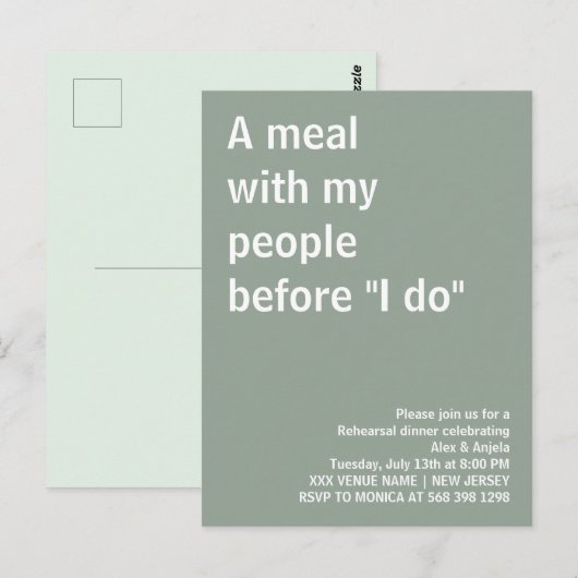 Een maaltijd met mijn mensen voor de repetitiedine briefkaart (Voorkant / Achterkant)