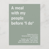 Een maaltijd met mijn mensen voor de repetitiedine briefkaart (Voorkant)
