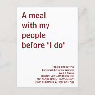 Een maaltijd met mijn mensen voor "I do" leuke rus Briefkaart
