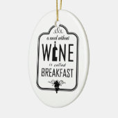 Een maaltijd zonder wijn heet ontbijtversiering keramisch ornament (Links)