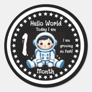 Eén maand baby mijlpaal Astronaut Ronde Sticker