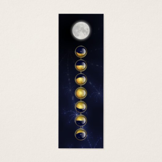 Een maand in het leven van de maan Bladwijzer Mini Visitekaartjes (Voorkant)