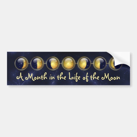 Een maand in het leven van de maan Bumpersticker (Voorkant)