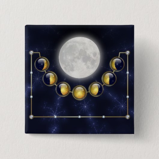 Een maand in het leven van de maan Button (Voorkant)