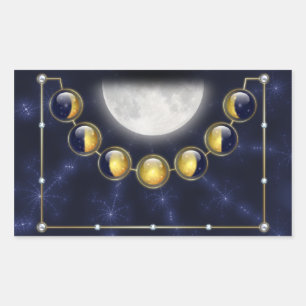 Een maand in het leven van de Moon-Stickers Rechthoekige Sticker