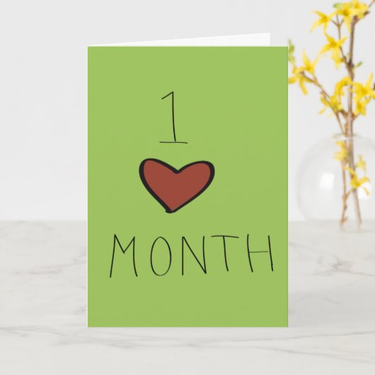 Eén maand Jubileum Kaart (Gele Bloem)