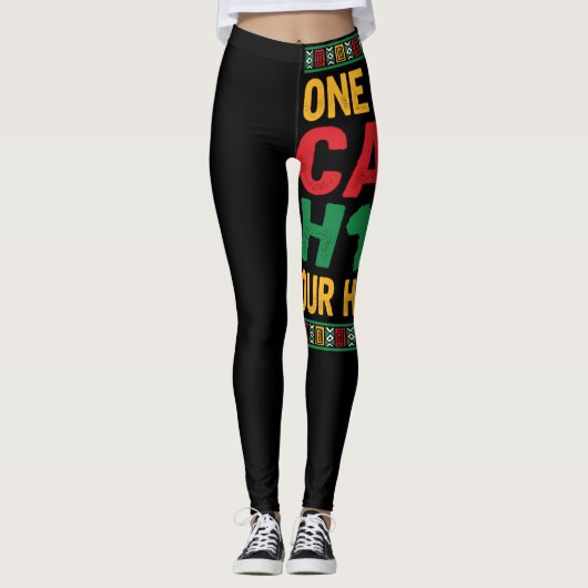 Een maand lang wachten we op onze geschiedenis, zw leggings (Voorkant)