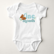 Eén maand milestone Blue Baby Bodysuit