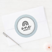 Een maand regenbogen en polka dots baby mijlpaal ronde sticker (Envelop)