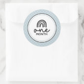 Een maand regenbogen en polka dots baby mijlpaal ronde sticker (Tas)