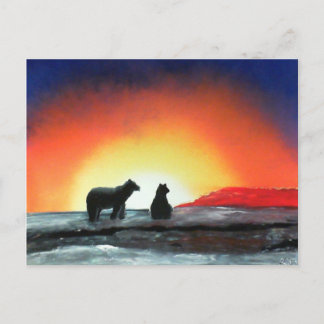 Een maand van zonsondergang briefkaart