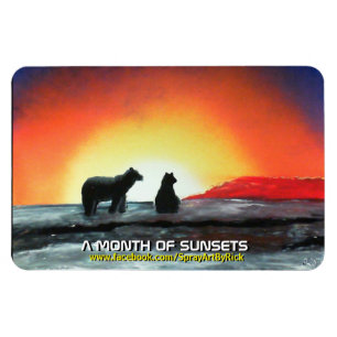 Een maand Zonsondergang Magneet