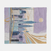 Een Maanstad Landschap Fleece Deken (Voorkant (Horizontaal))