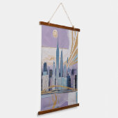Een Maanstadslandschap Hangend Wandkleed (Gebogen)