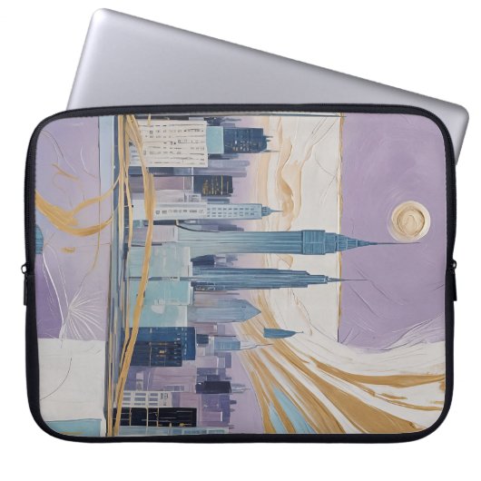 Een Maanstadslandschap Laptop Sleeve (Voorkant)