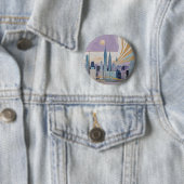 Een Maanstadslandschap Ronde Button 5,7 Cm (In situ)