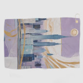 Een Maanstadssilhouet Golfhanddoek (Horizontaal)