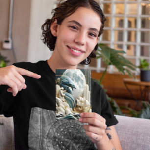 Een maanverlicht zeevaart avontuur briefkaart