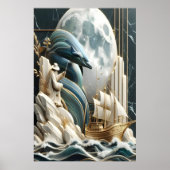 Een maanverlicht zeevaart avontuur poster (Voorkant)