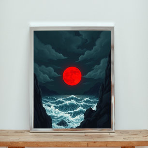 Een maanverlichte symfonie van de rauwe kracht van poster