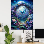 Een maanverlichte vlinder poster (Thuiskantoor)