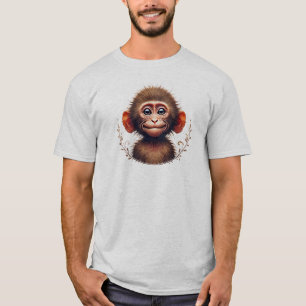 Een macaque-aap met een grappig hoofd. t-shirt