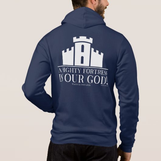 Een machtig fort is onze God Hoodie (Achterkant)