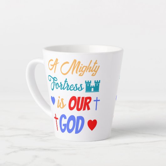Een machtig fort is onze God Latte Mok (Linkerhoek)