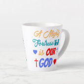 Een machtig fort is onze God Latte Mok (Rechterhoek)
