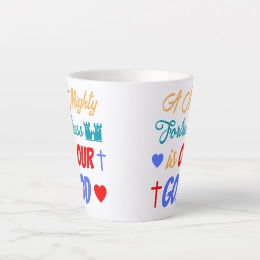 Een machtig fort is onze God Latte Mok (Voorkant)