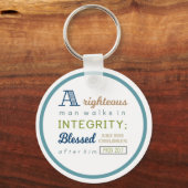 Een machtig Man loopt in Integriteit, Manuscript Sleutelhanger (Voorkant)