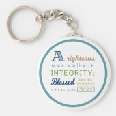 Een machtig Man loopt in Integriteit, Manuscript Sleutelhanger (Voorkant)