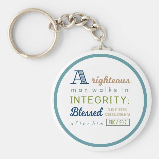 Een machtig Man loopt in Integriteit, Manuscript Sleutelhanger (Voorkant)