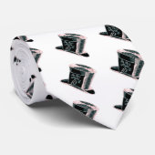 Een Mad Hatter-Pet in zwart met roze tint Stropdas (Opgerold)