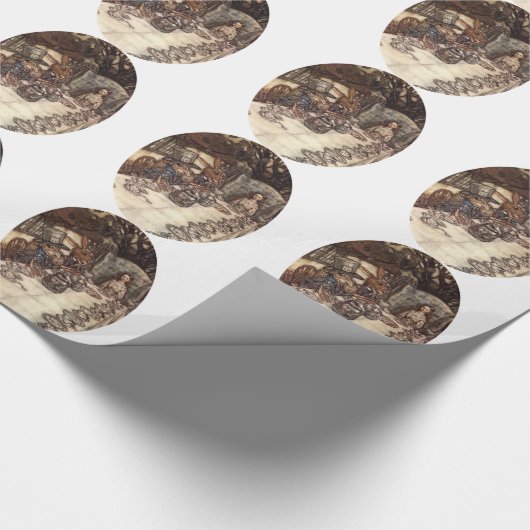 Een Mad Hatter Tea Party Rackham sleepte Cadeaupapier (Hoek)