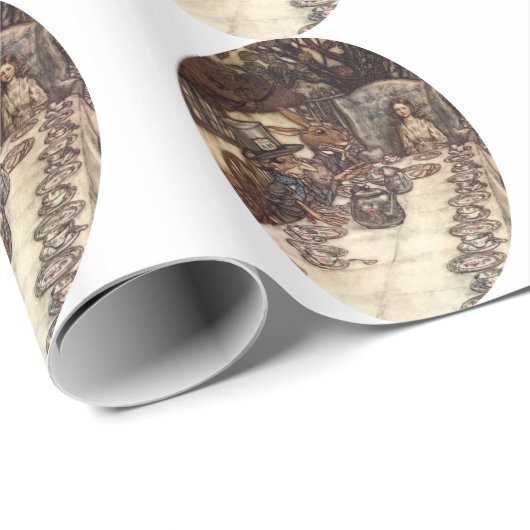 Een Mad Hatter Tea Party Rackham sleepte Cadeaupapier (Rol Hoek)