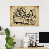 Een Mad Tea Party (1865) door John Tenniel Poster (Thuiskantoor)