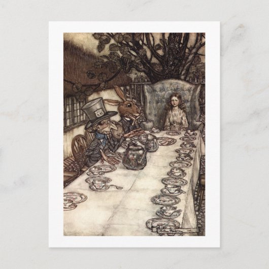 Een Mad Tea Party Briefkaart (Voorkant)