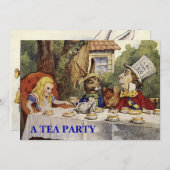 EEN Mad Tea Party INVITE Kaart (Voorkant / Achterkant)