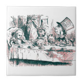 Een Mad Tea Party Tenniel Pink Tint Tegeltje (Voorkant)