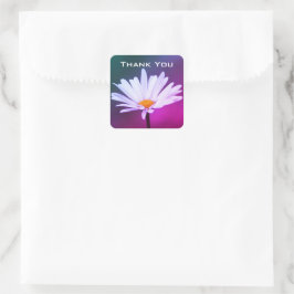 Een madeliefje dank je vierkante sticker