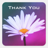 Een madeliefje dank je vierkante sticker (Voorkant)