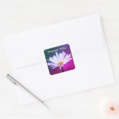 Een madeliefje dank je vierkante sticker (Envelop)